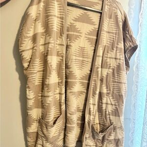 Pendleton Southwest Duster Vest • Cream & Tan • Pockets • Size L/XL